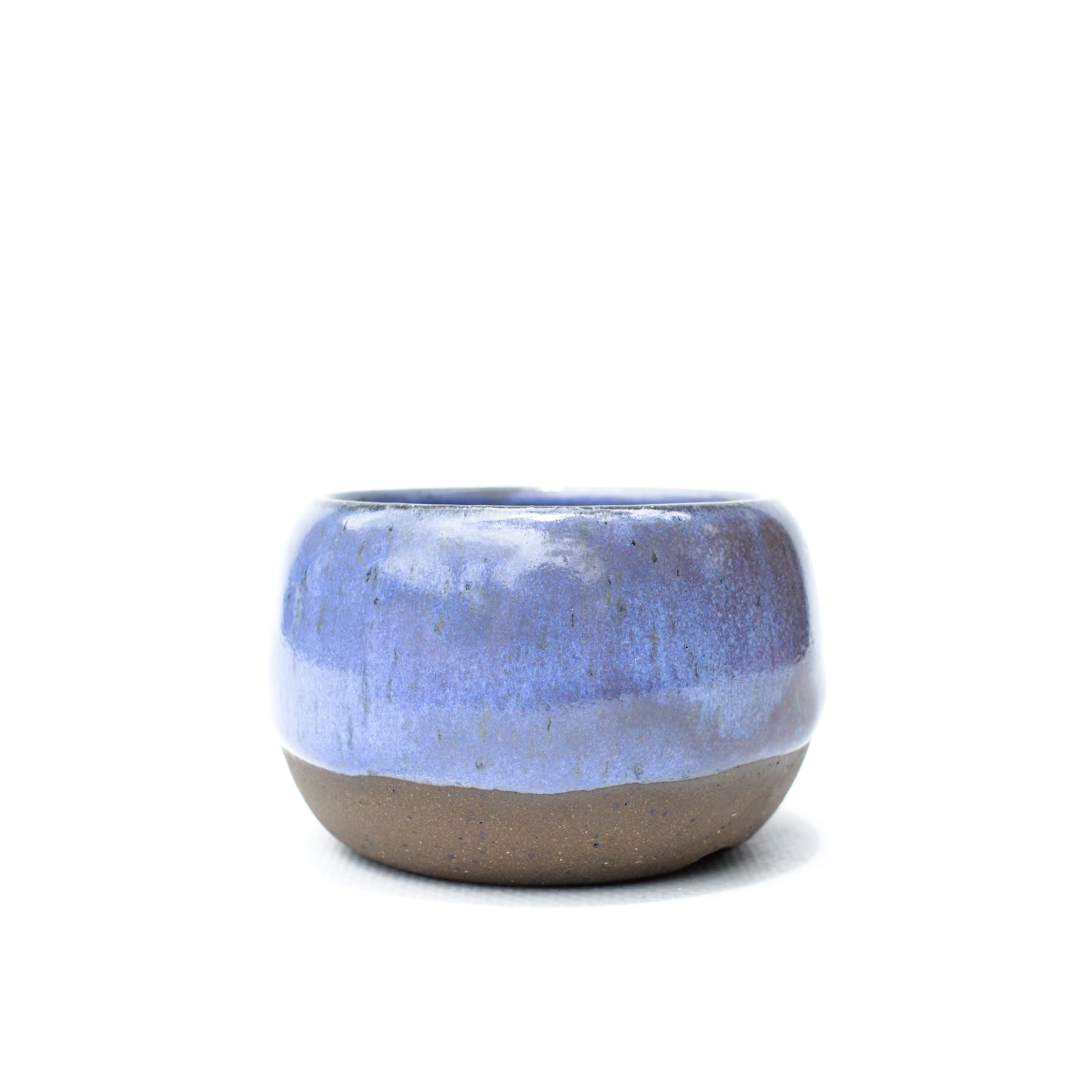 2.75" Blue Violet Brown Speckled Stoneware Planter Pot