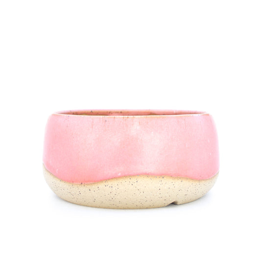 6" Coral Pink Speckled Stoneware Planter Pot