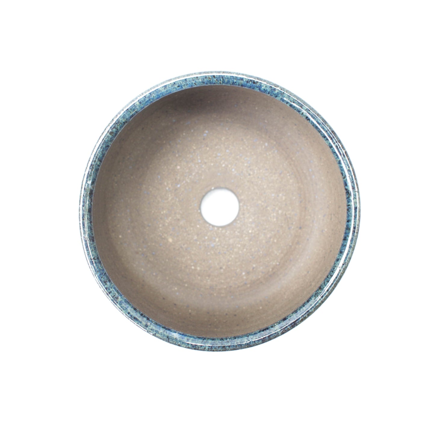 3.75" Crystal Blue Brown Speckled Stoneware Planter Pot