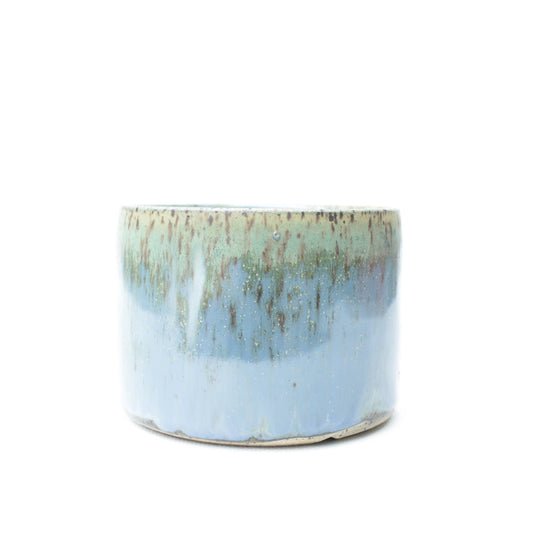 4" Blue Speckled Stoneware Planter Pot