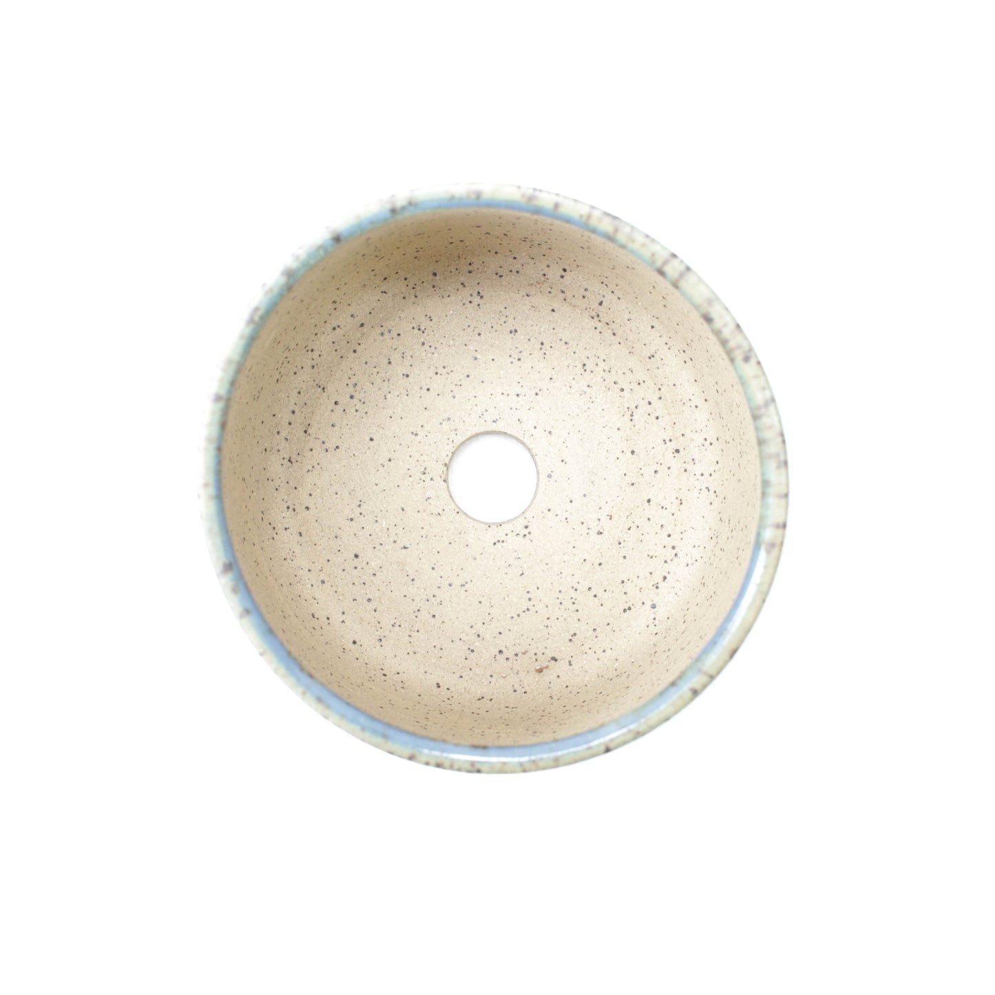 4" Blue Speckled Stoneware Planter Pot