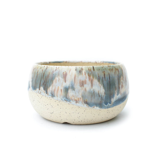 4" Blue Speckled Stoneware Planter Pot
