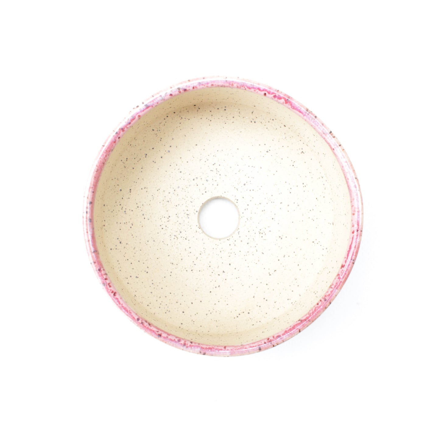 4.5" Pink Speckled Stoneware Planter Pot
