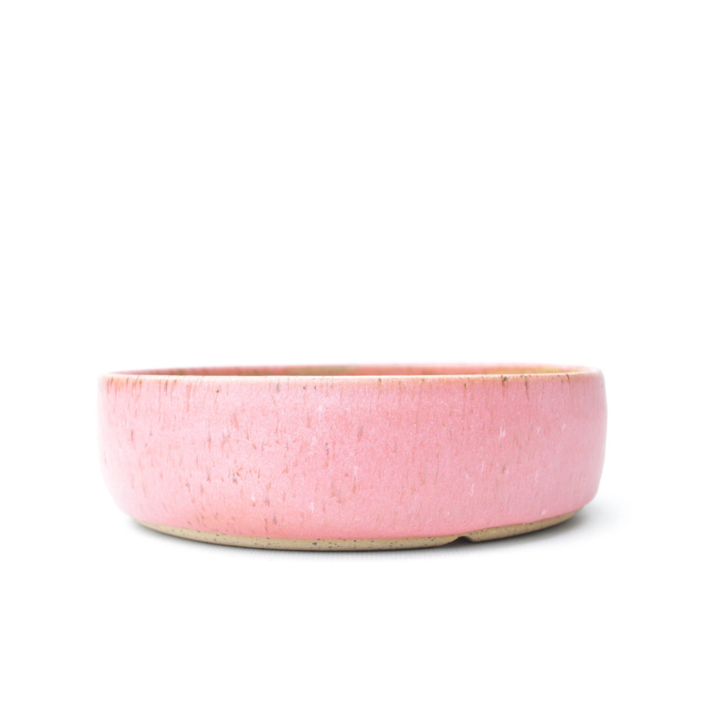 6.75" Coral Pink Speckled Stoneware Bonsai Pot