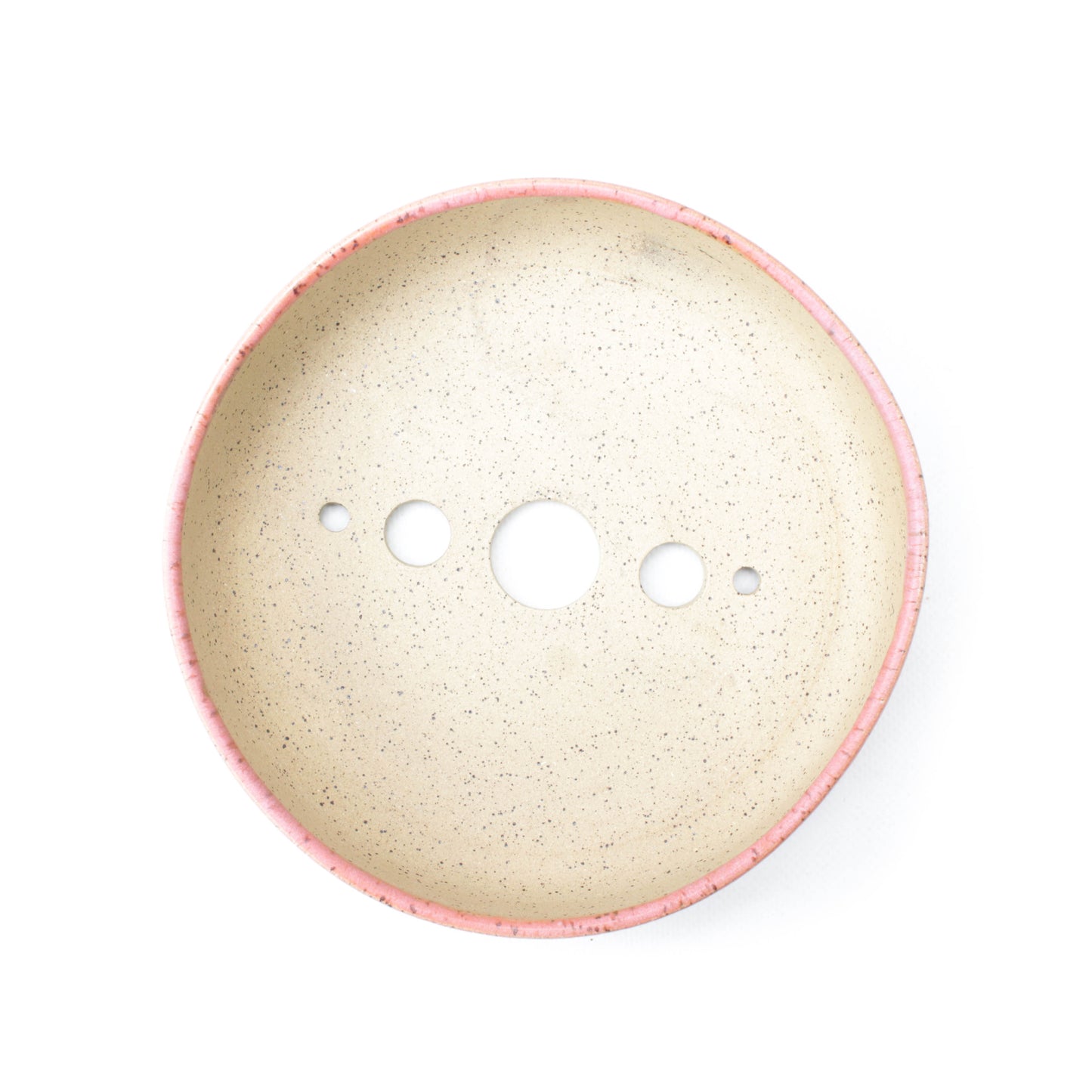 6.75" Coral Pink Speckled Stoneware Bonsai Pot
