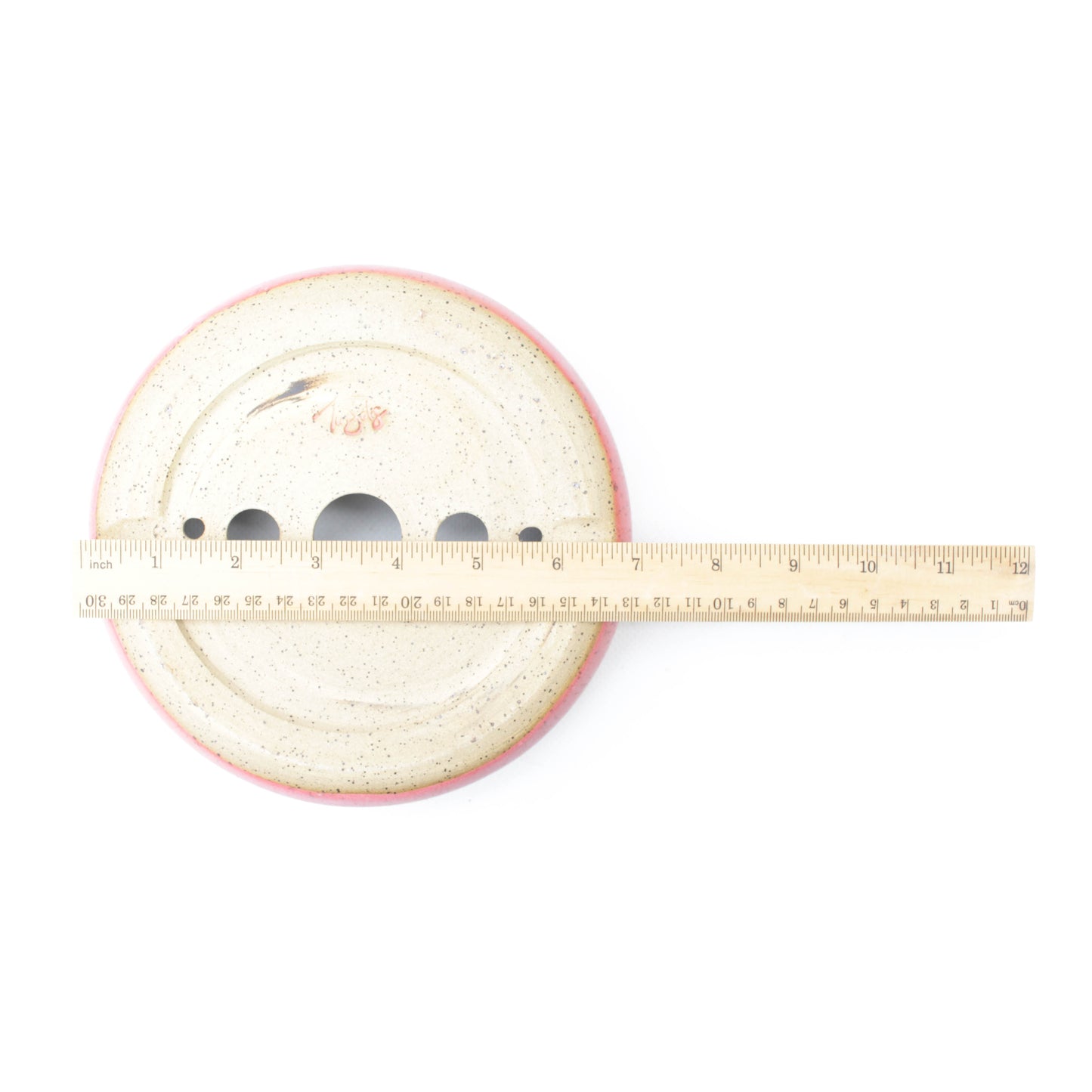 6.75" Coral Pink Speckled Stoneware Bonsai Pot