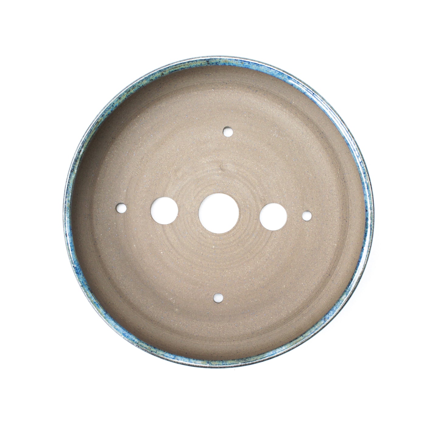 8" Crystal Blue Brown Speckled Stoneware Bonsai Pot