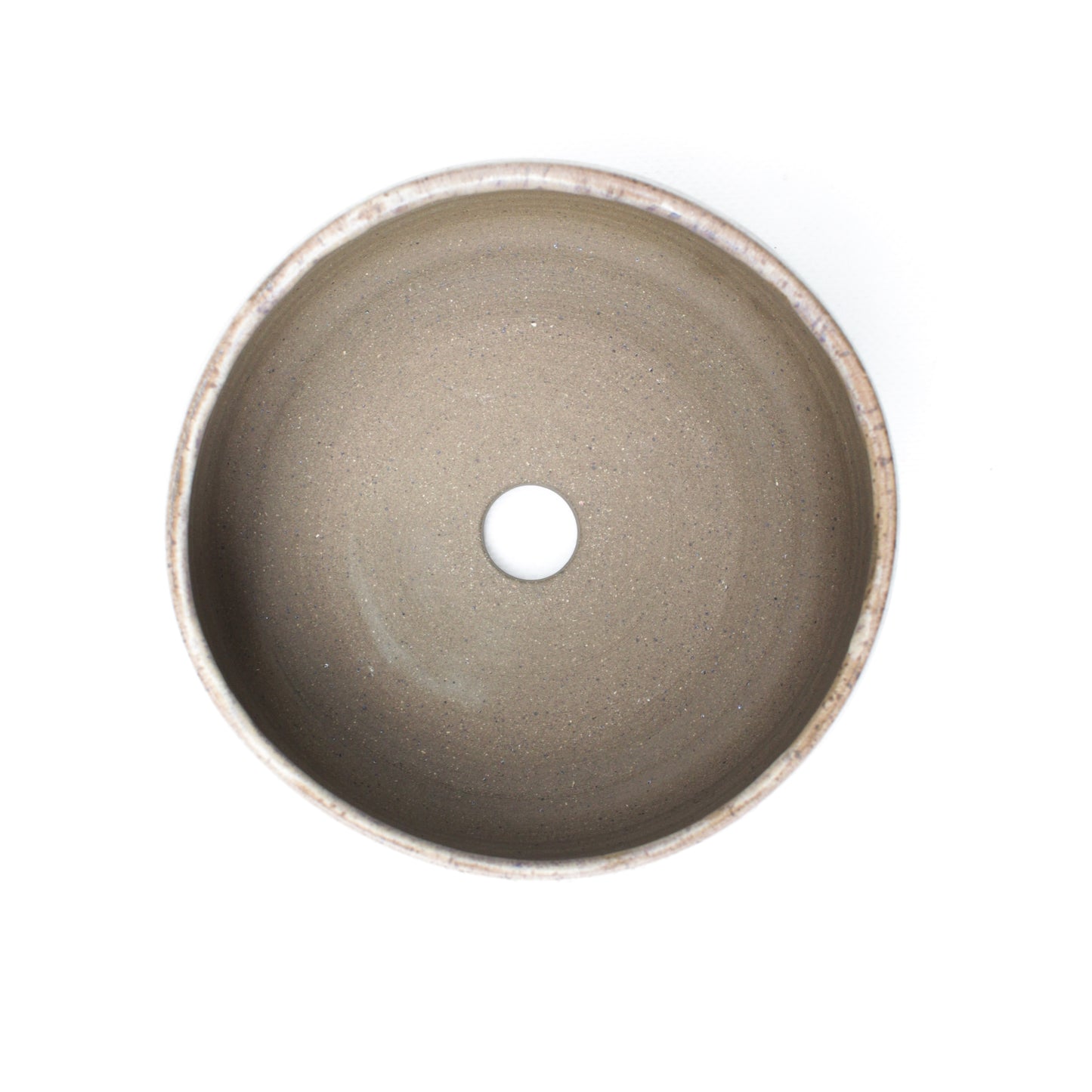 5.5" Buff Violet Brown Speckled Stoneware Planter Pot