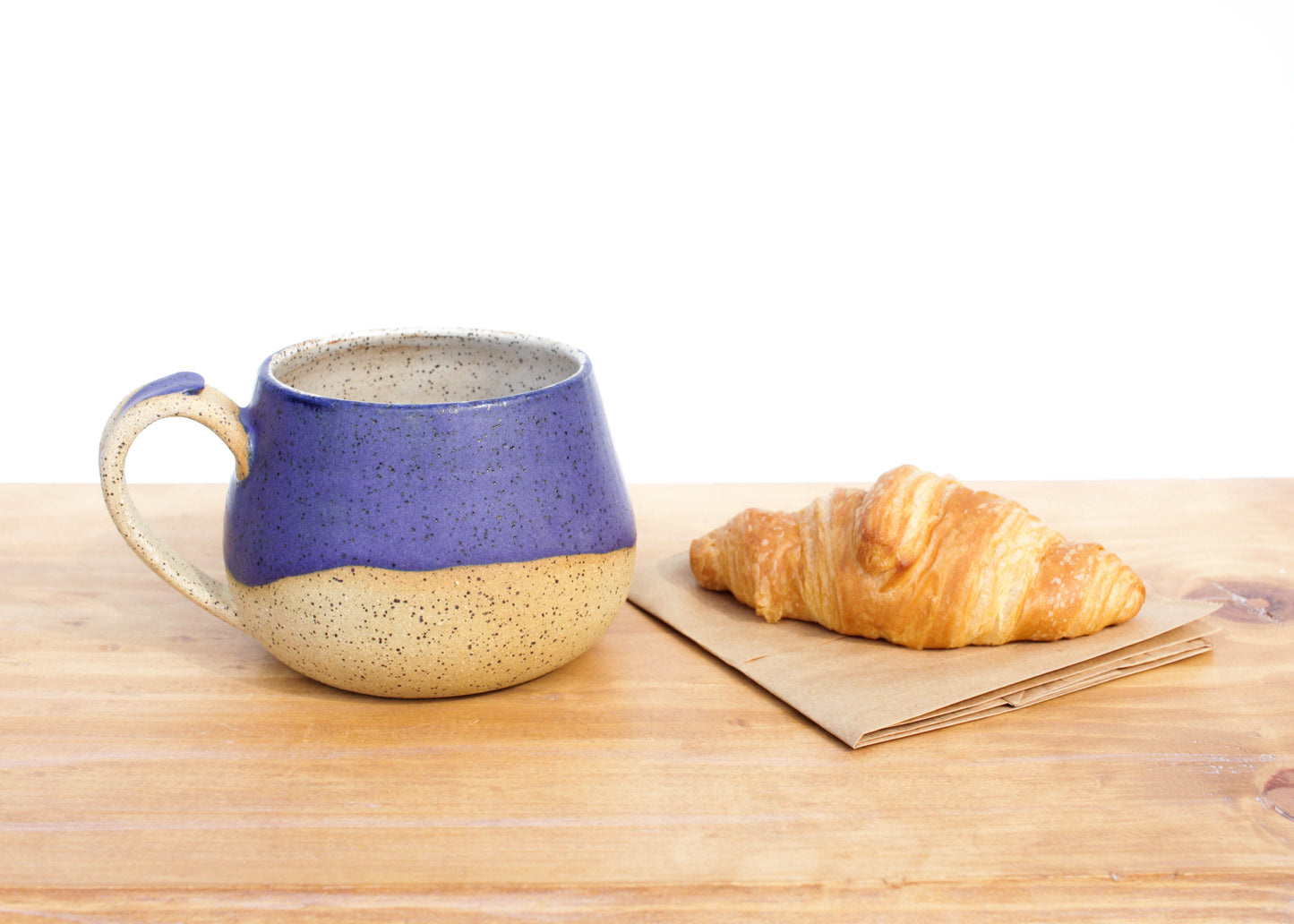Blueberry Speckled Stoneware Latte Mug