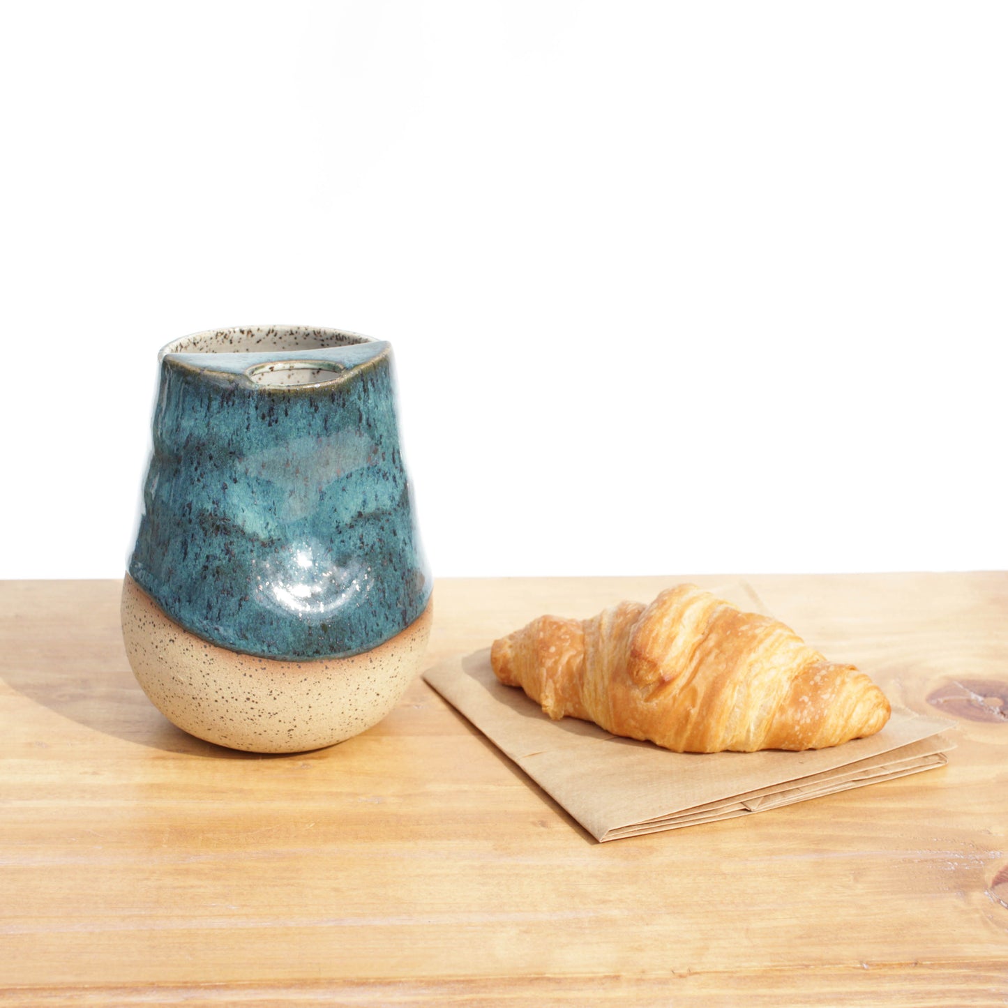 Emerald Ocean Cozy Speckled Stoneware Sip-Top Thumb Tumbler