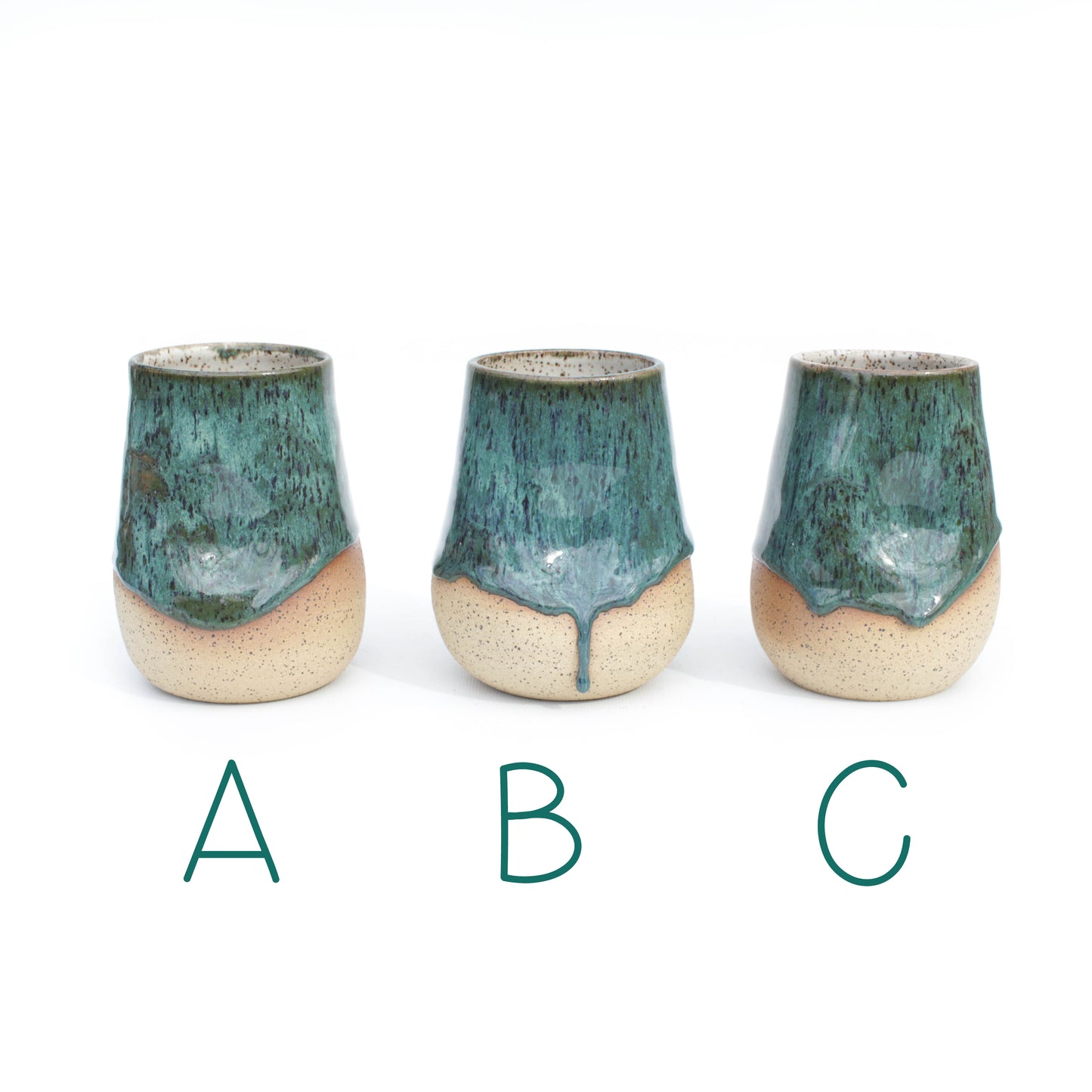 Forest Green Speckled Stoneware Thumb Tumbler