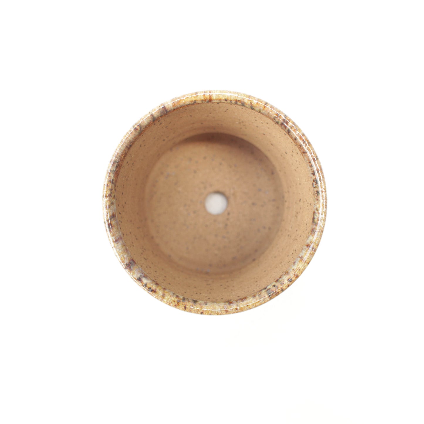 2.5" Rainbow Crystal Cream Speckled Stoneware Planter Pot
