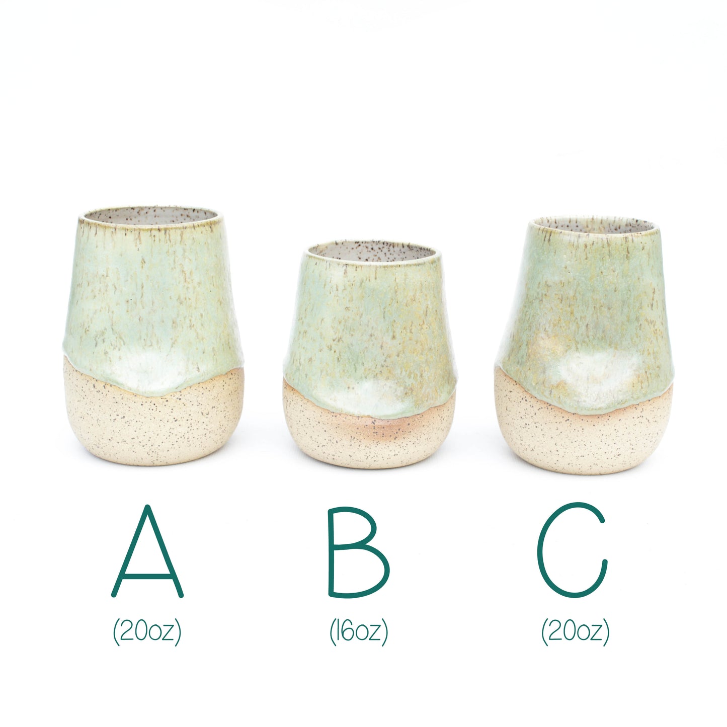 Seafoam Green Speckled Stoneware Thumb Tumbler