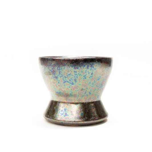 2.75" Oil Slick Rainbow Speckled Stoneware Planter Pot