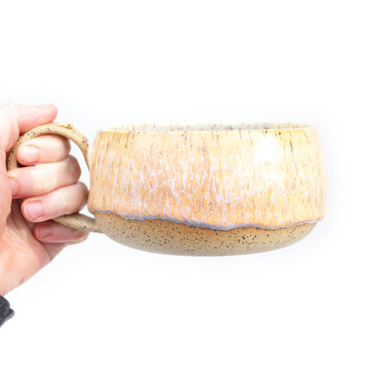 Toasted Cream Speckled Stoneware Latte Mug
