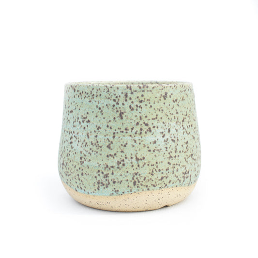 5" Matte Mint Speckled Stoneware Planter Pot
