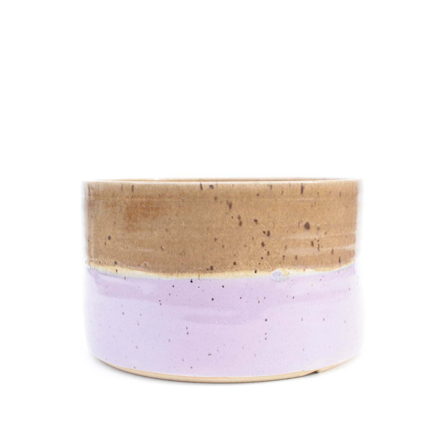 6" Lilac & Tan Speckled Stoneware Planter Pot