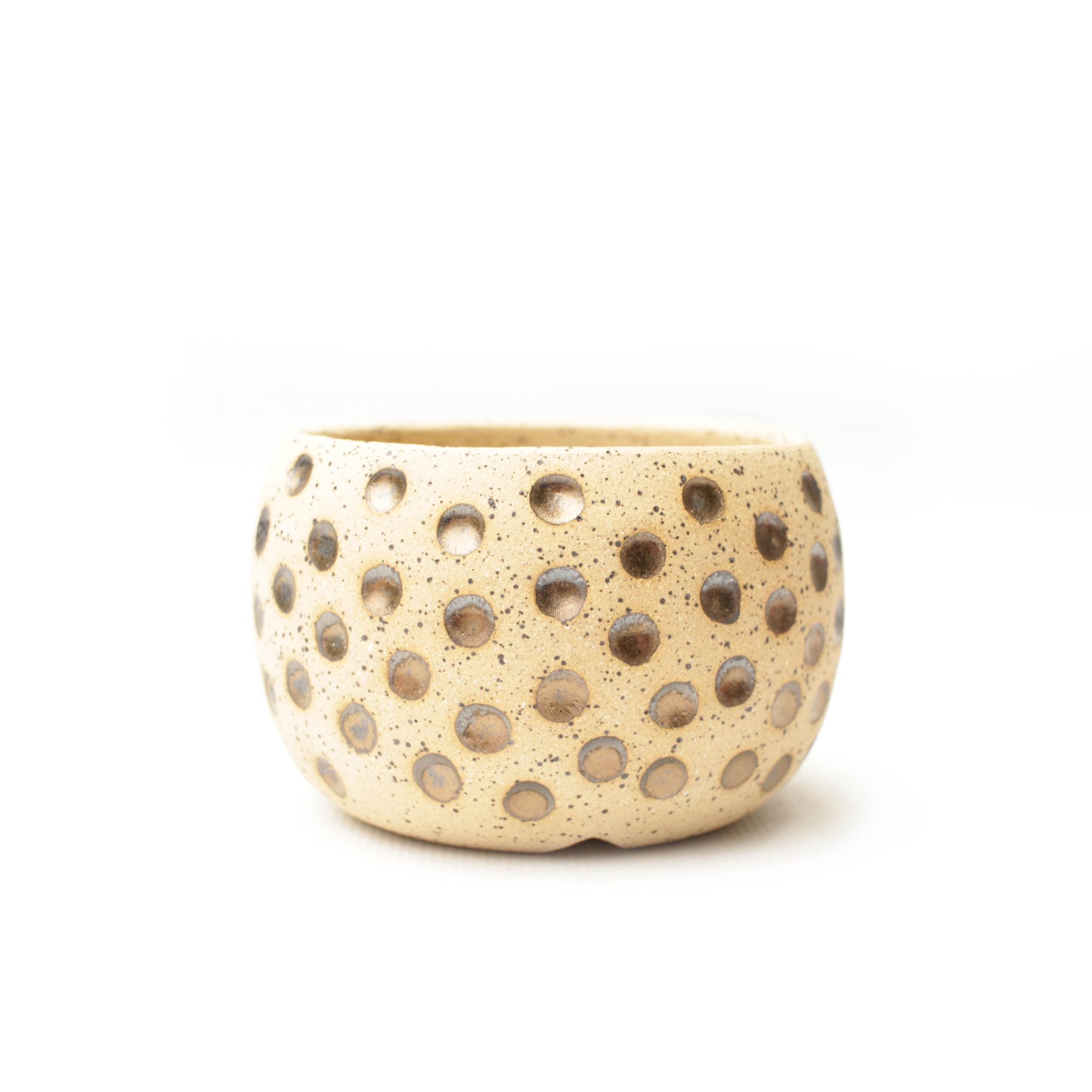 3.25" Metallic Crater Speckled Stoneware Planter Pot