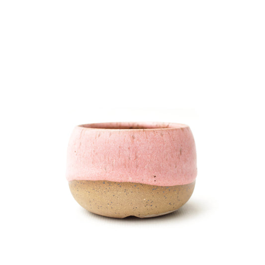 3" Coral Pink Speckled Stoneware Planter Pot