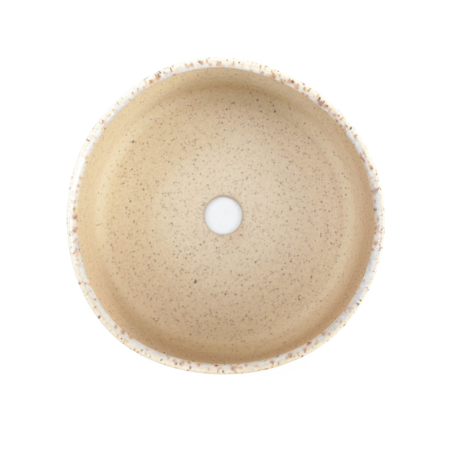 6.5" Crystal Cream Speckled Stoneware Planter Pot