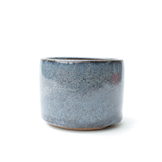 2.75" Dark Blue Speckled Stoneware Planter Pot