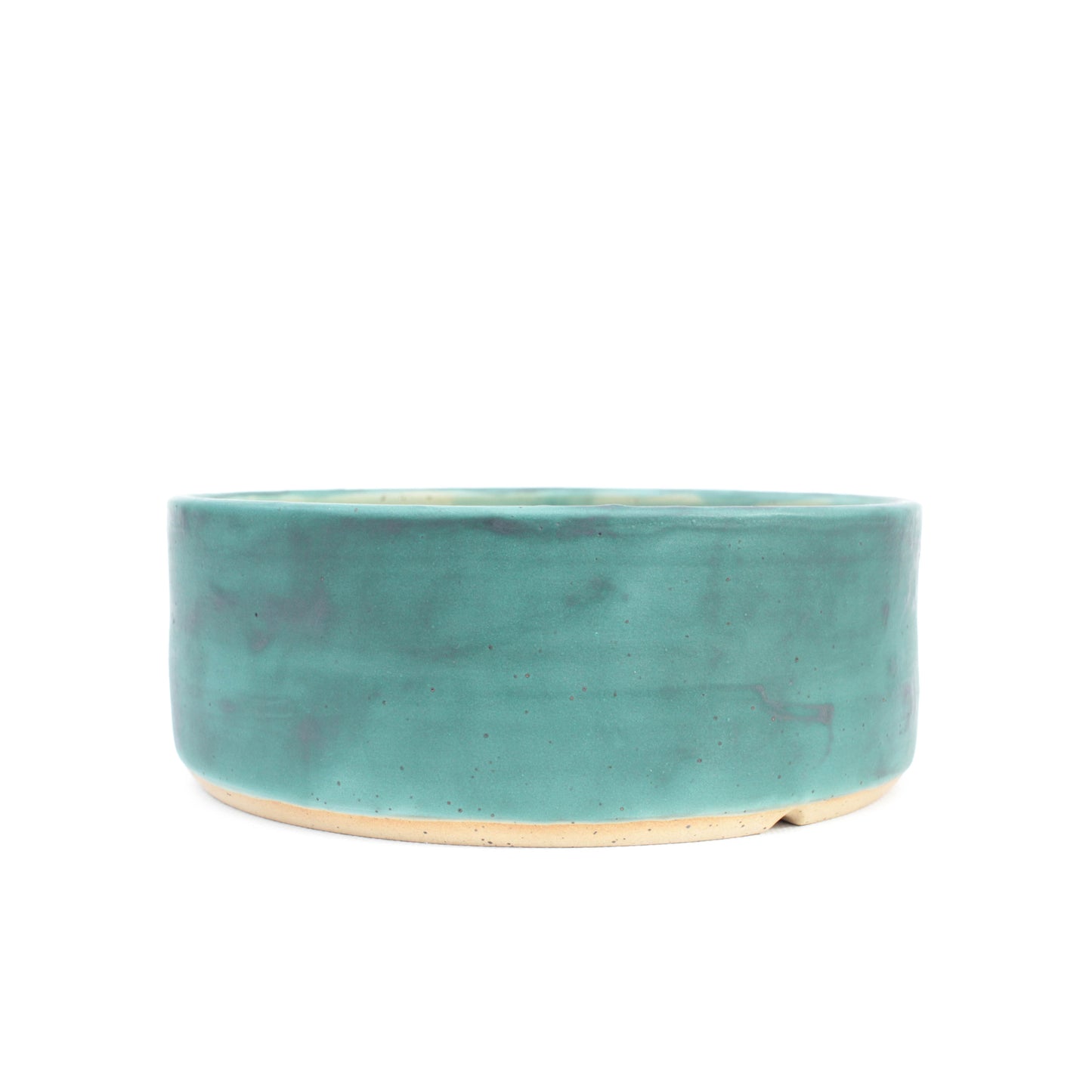 7.5" Teal Speckled Stoneware Bonsai Pot