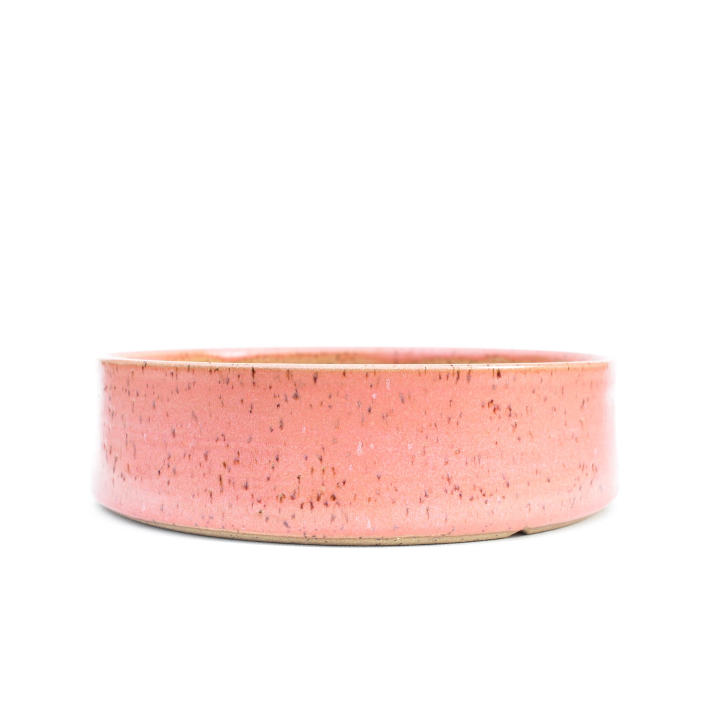 8.5" Coral Pink Speckled Stoneware Bonsai Pot