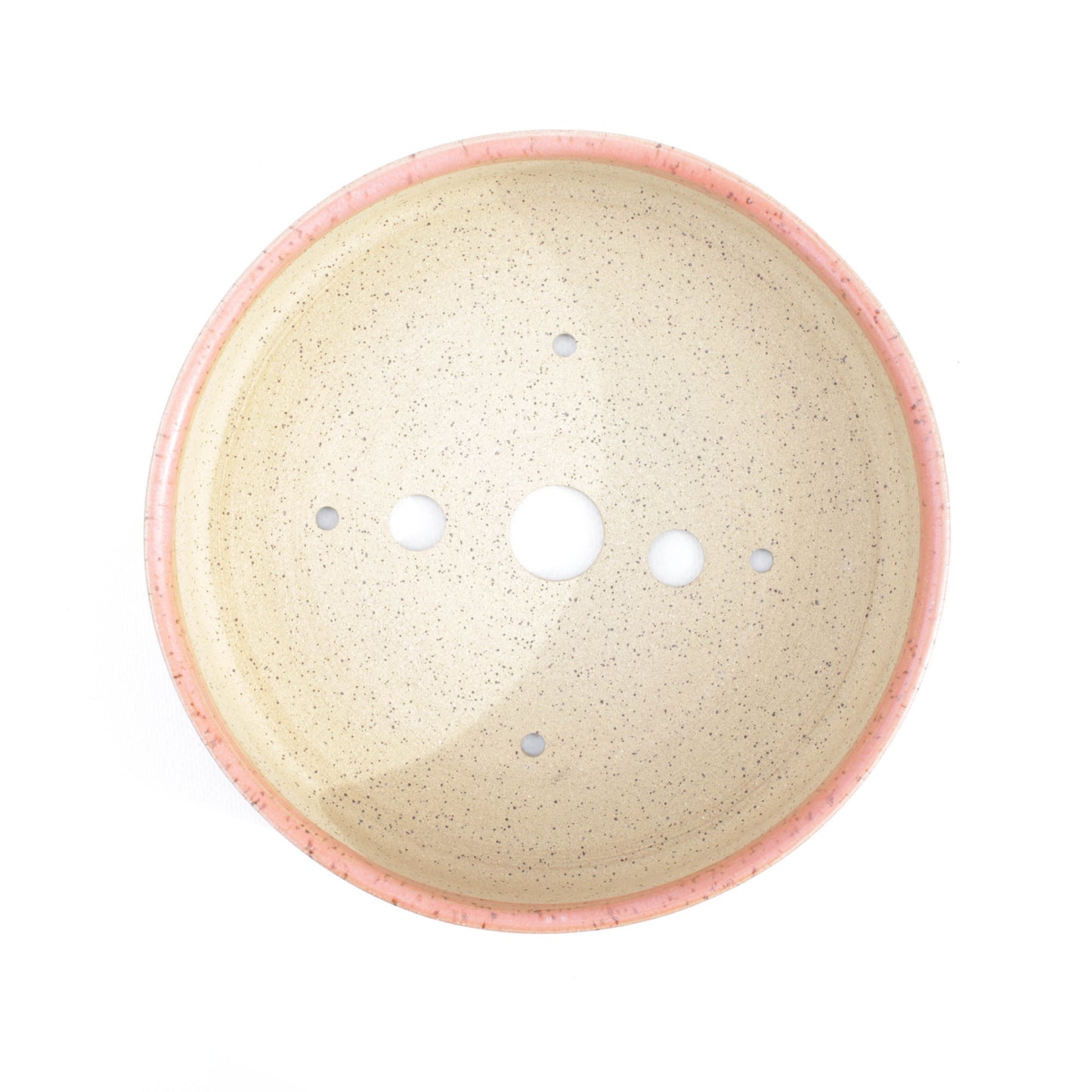 8.5" Coral Pink Speckled Stoneware Bonsai Pot