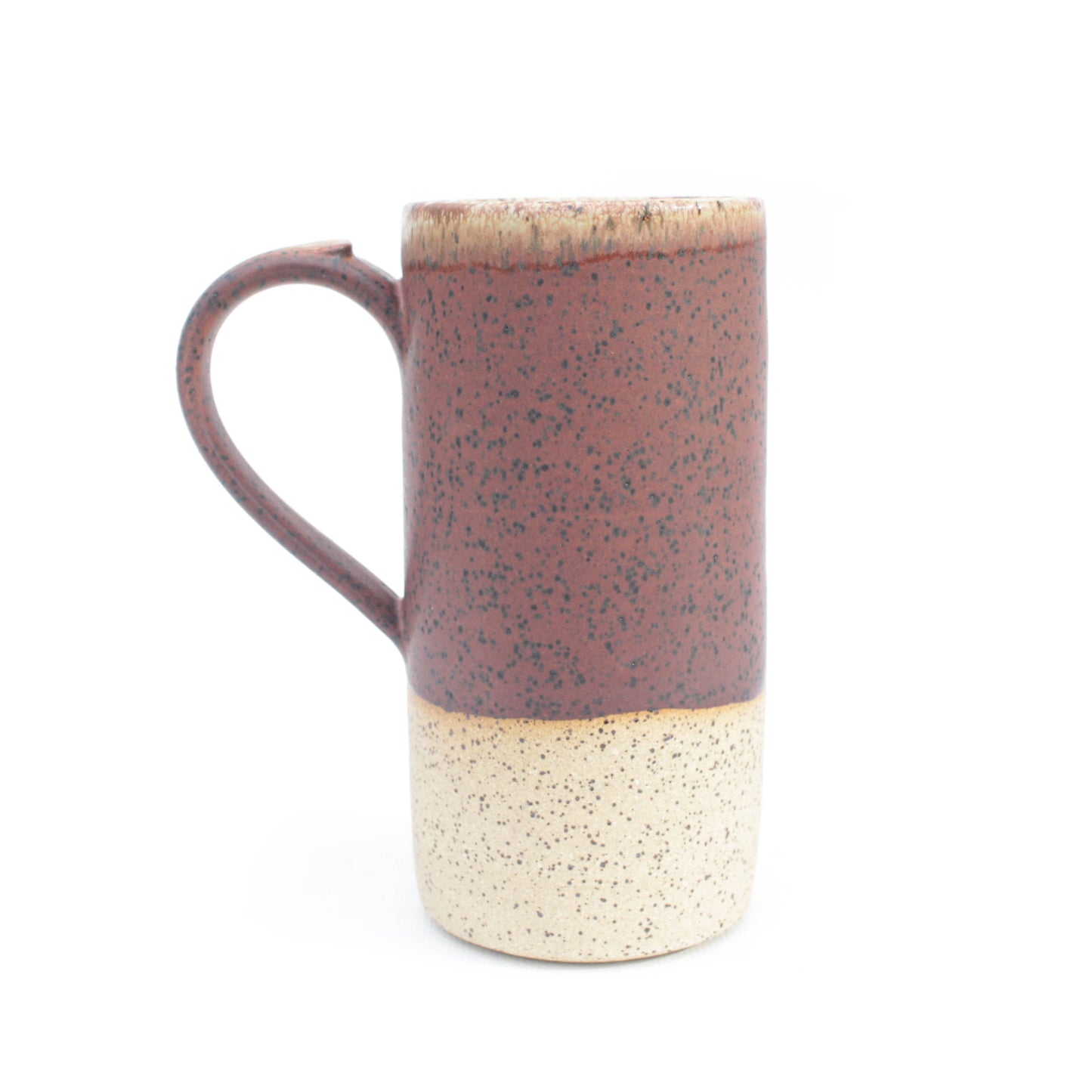 Rust Red Tall Speckled Stoneware Mug