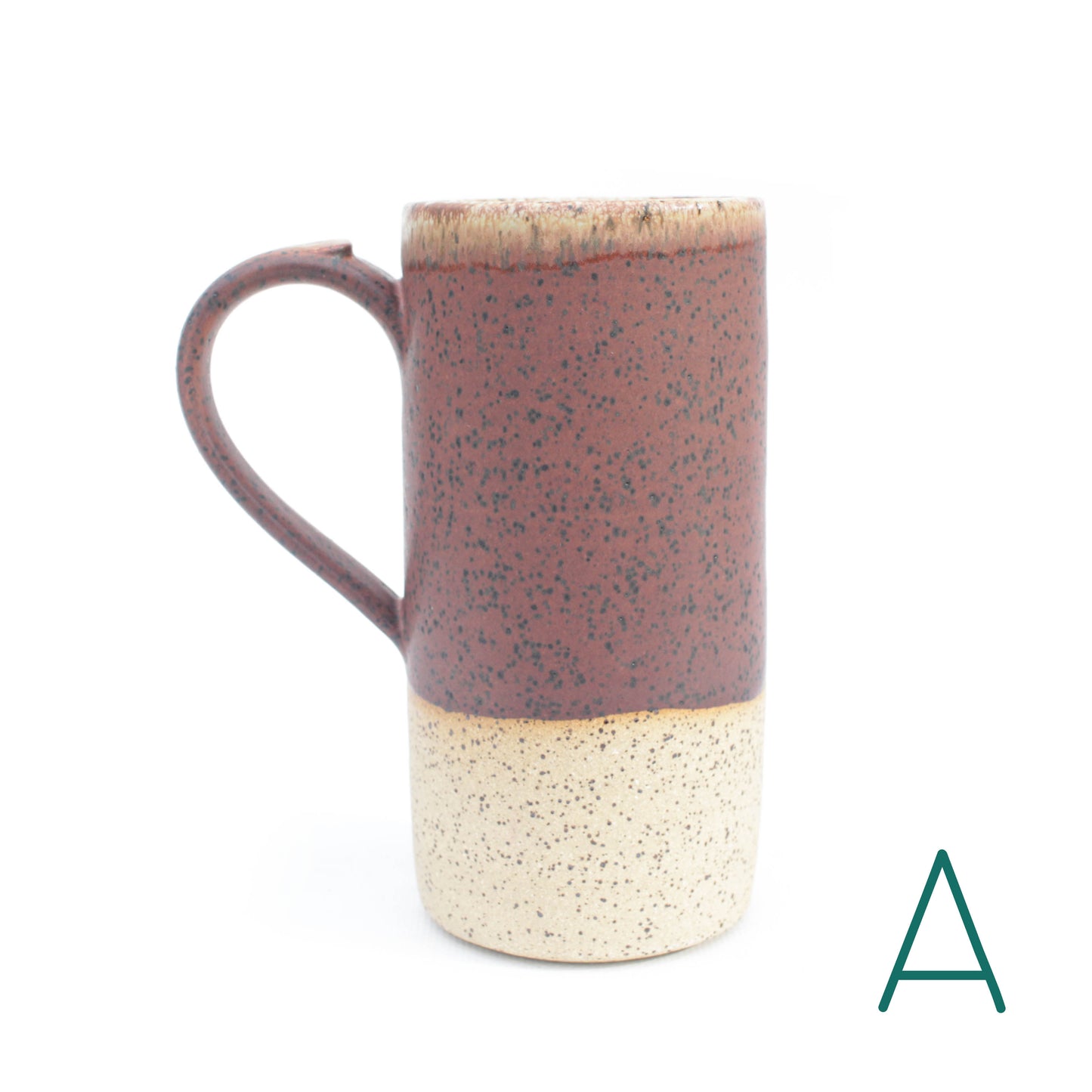 Rust Red Tall Speckled Stoneware Mug