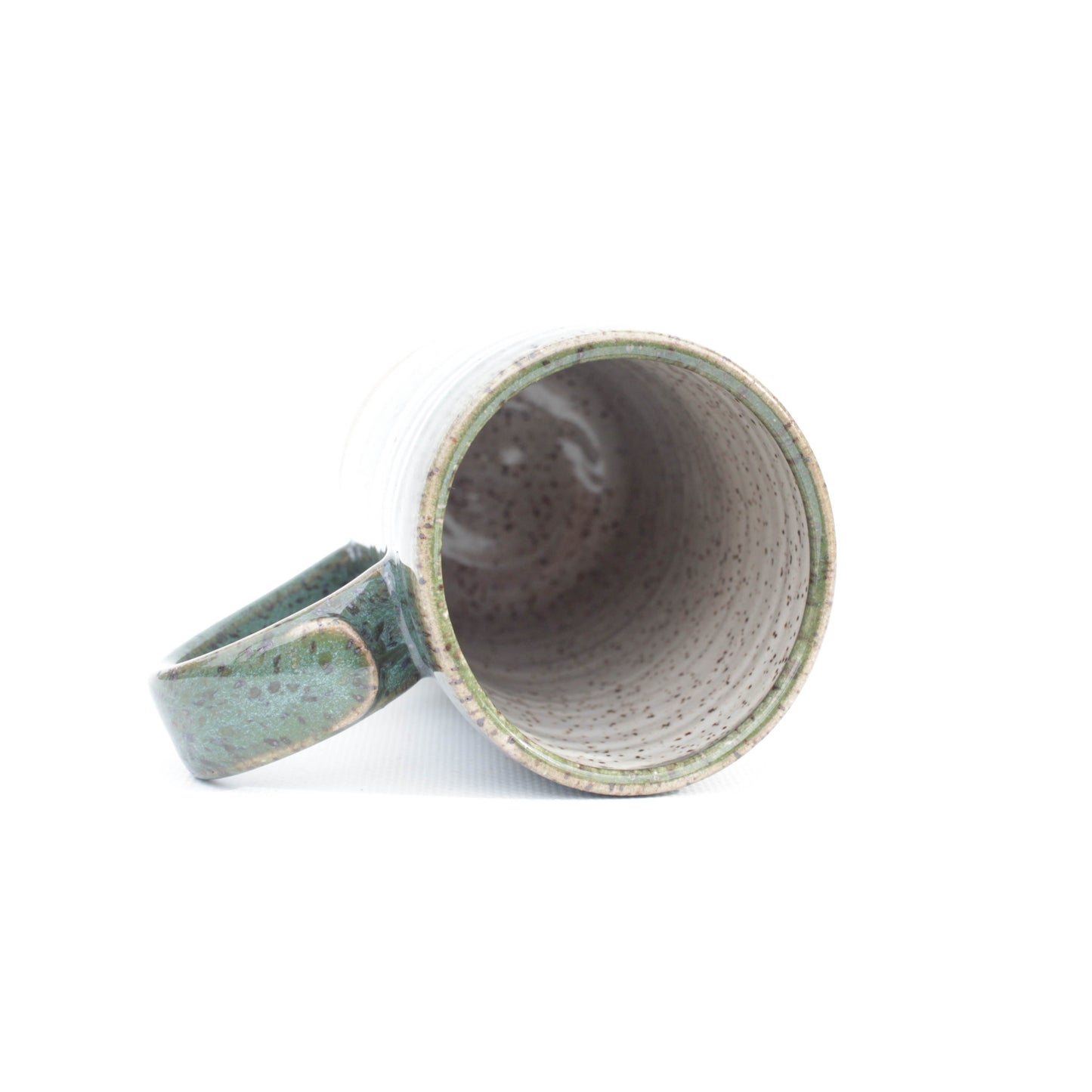 Green Tall Speckled Stoneware Mug