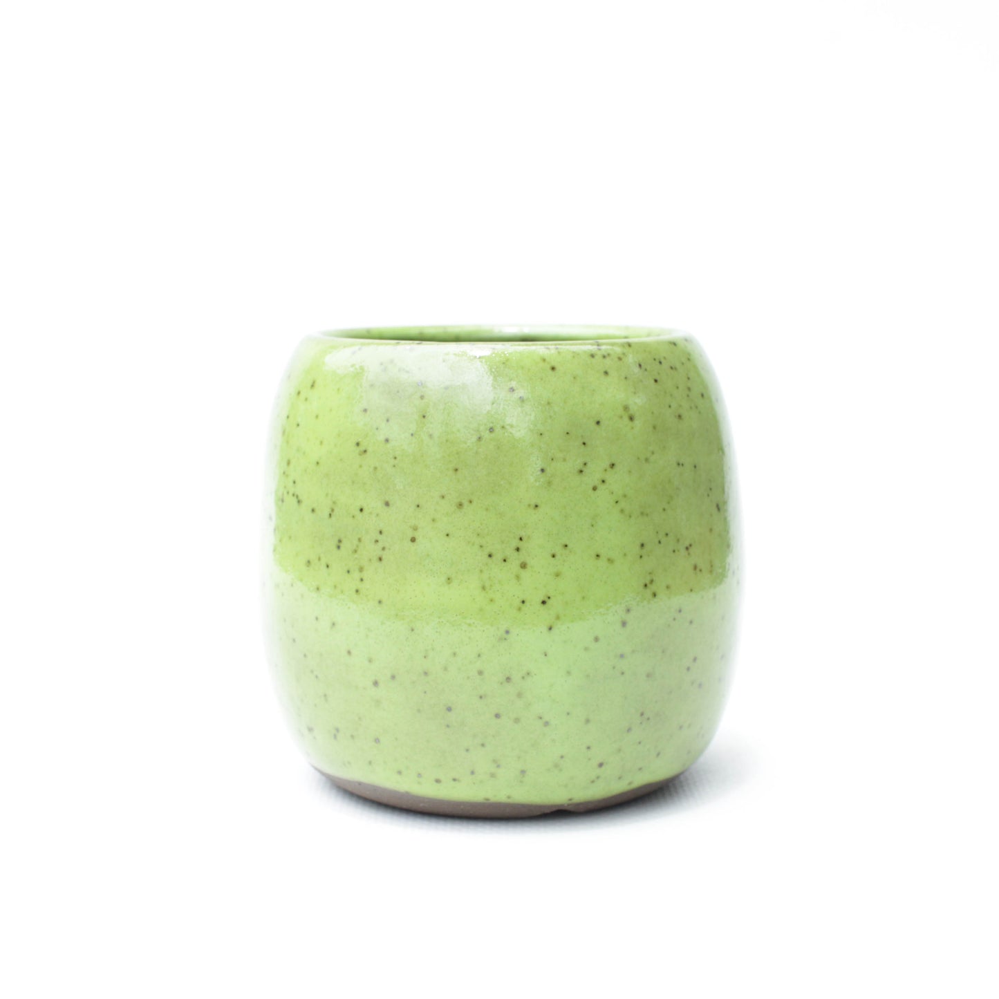 3" Kiwi Green Speckled Stoneware Planter Pot