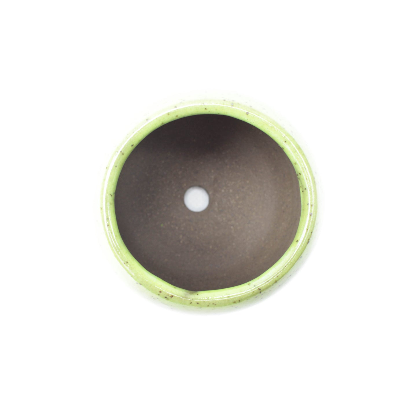 3" Kiwi Green Speckled Stoneware Planter Pot