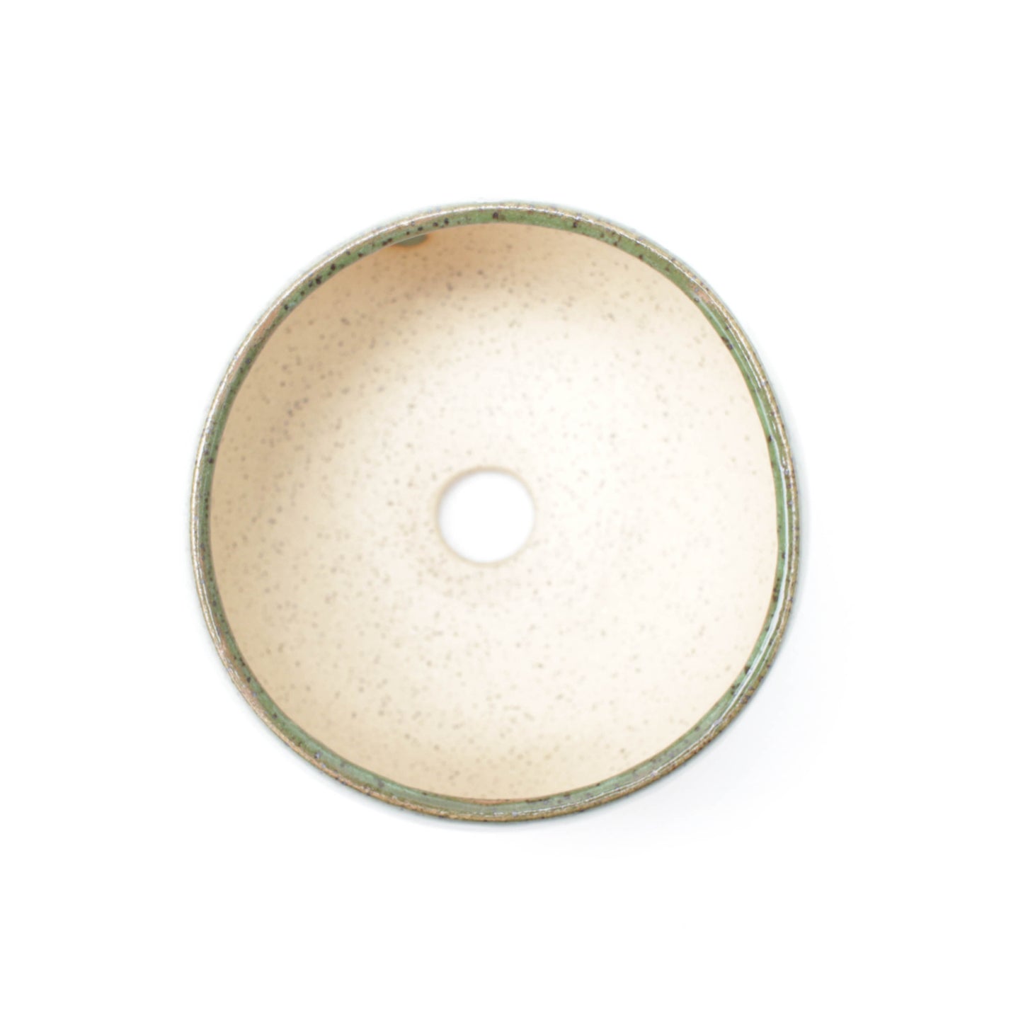 4" Green Speckled Stoneware Planter Pot