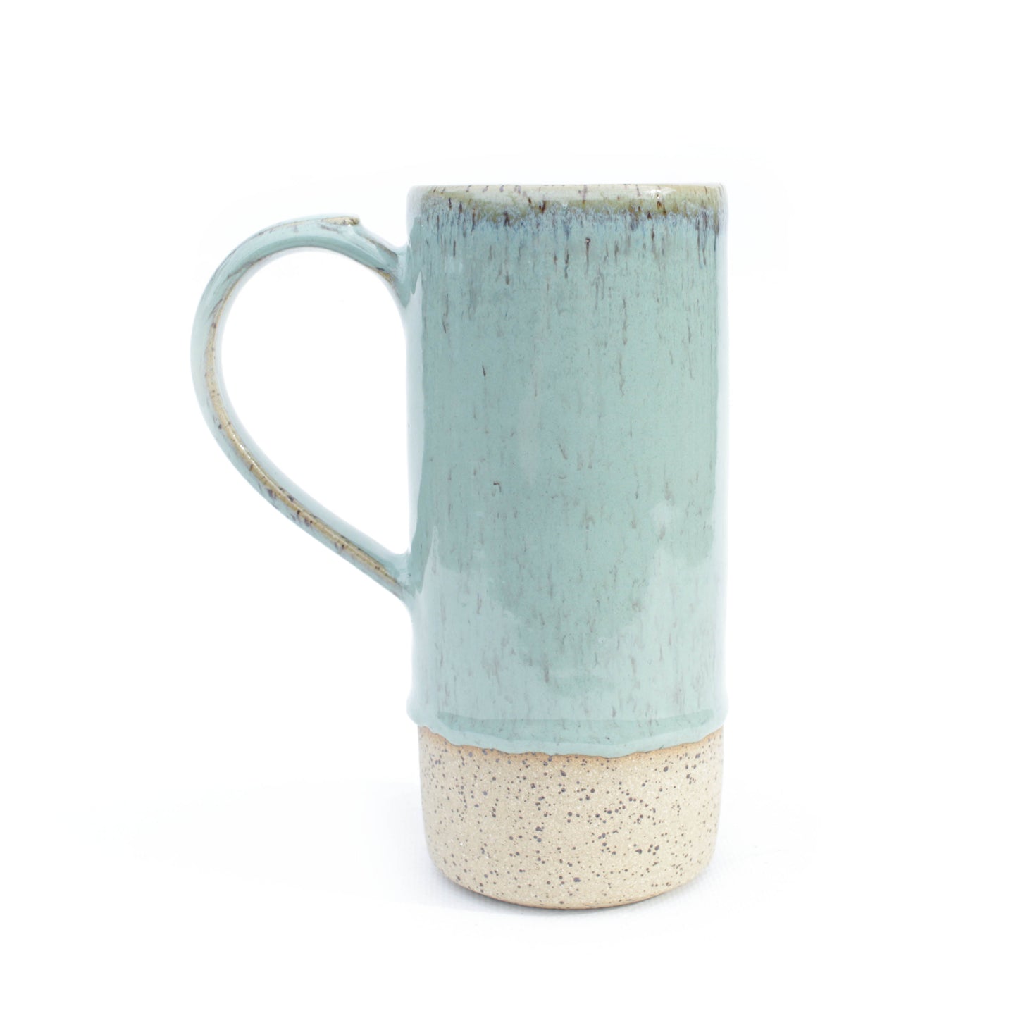 Mint Blue Tall Speckled Stoneware Mug