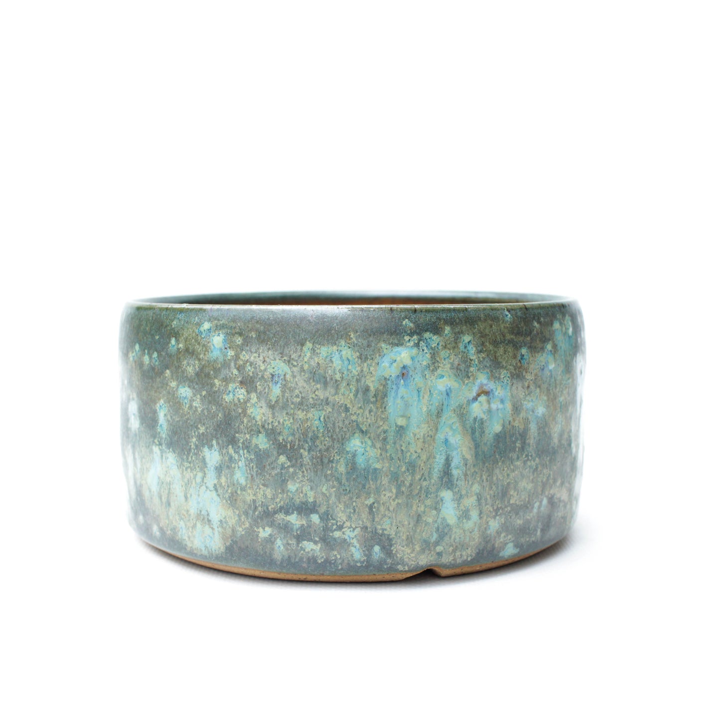 5.5" Blue Green Speckled Stoneware Planter Pot