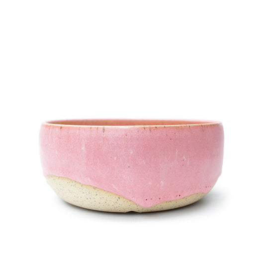 7" Coral Pink Speckled Stoneware Planter Pot