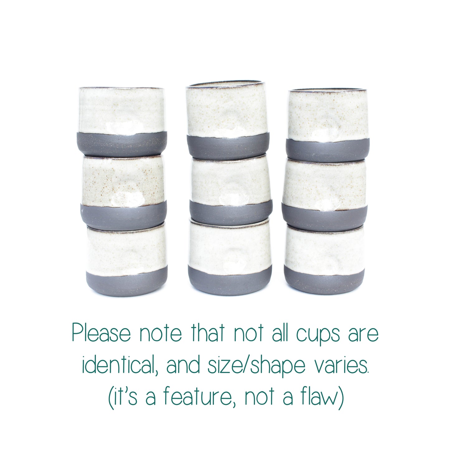 Small Black Stoneware Espresso Cortado Cups