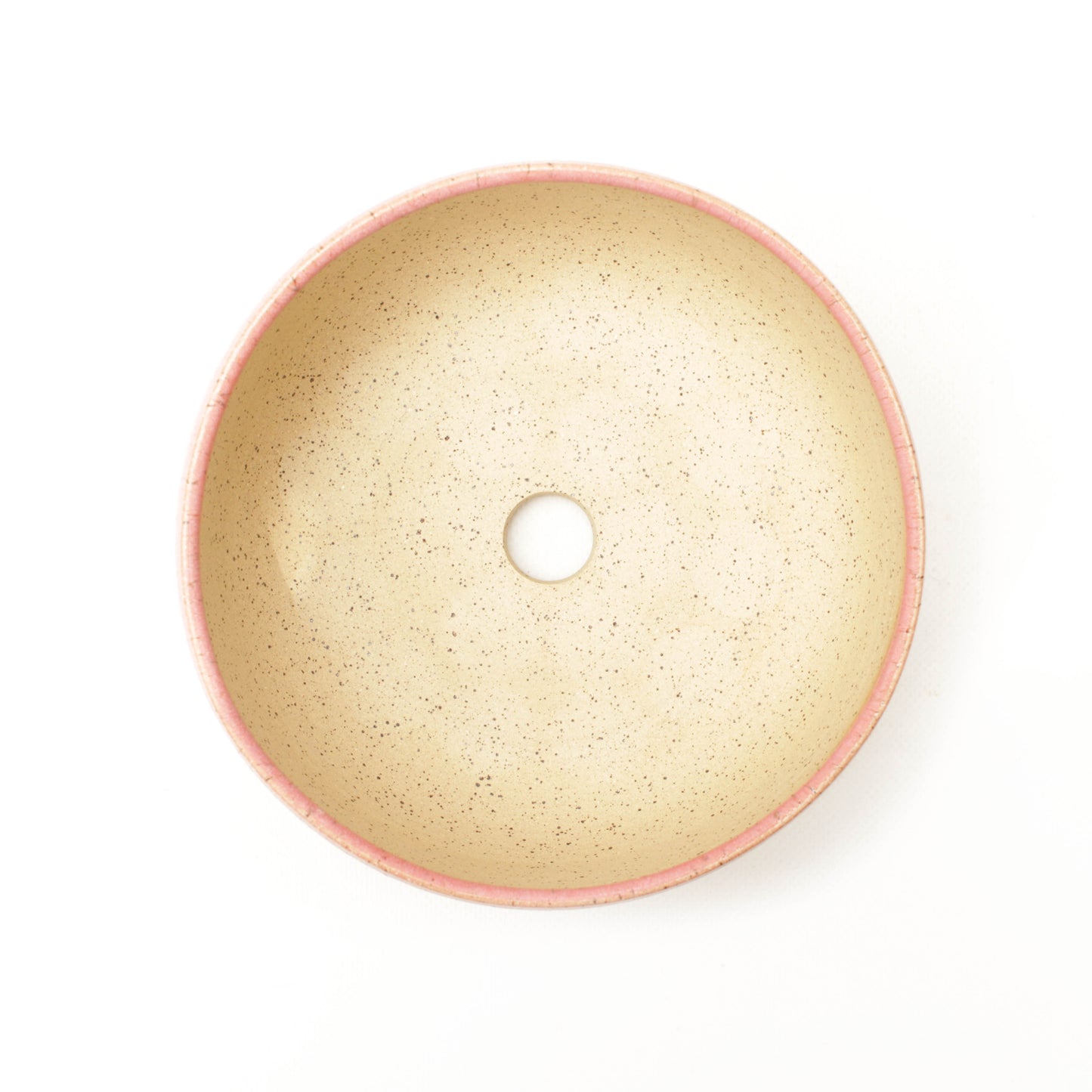7" Coral Pink Speckled Stoneware Planter Pot