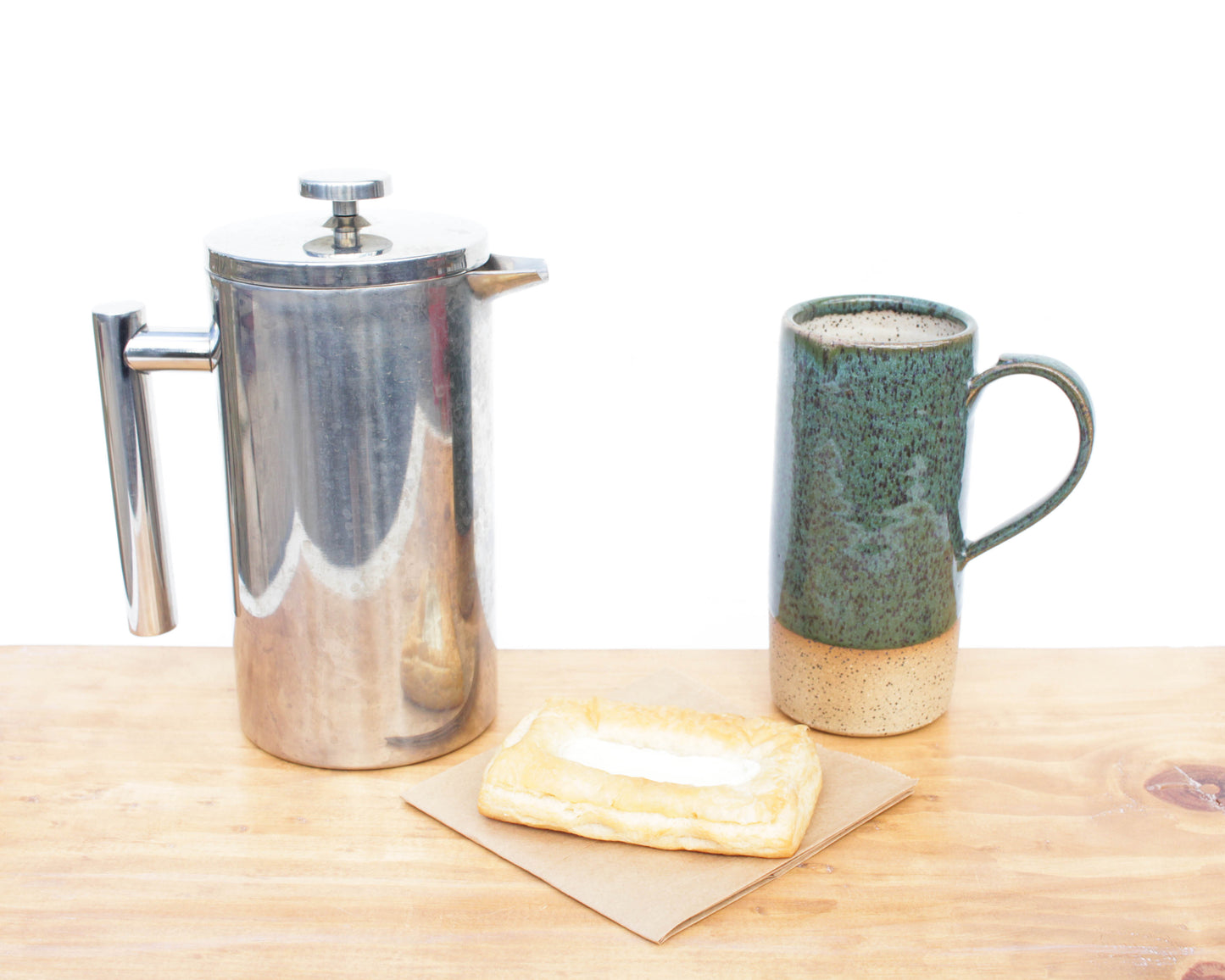 Green Tall Speckled Stoneware Mug