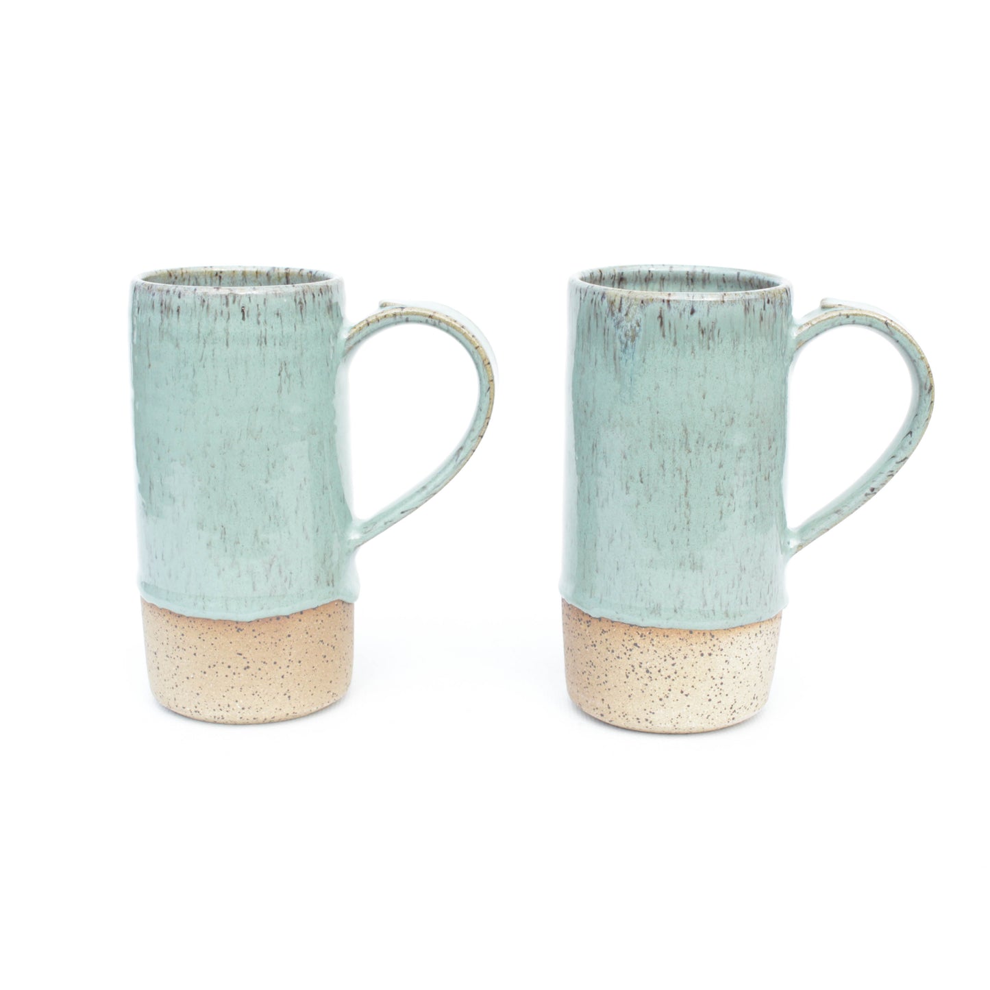 Mint Blue Tall Speckled Stoneware Mug
