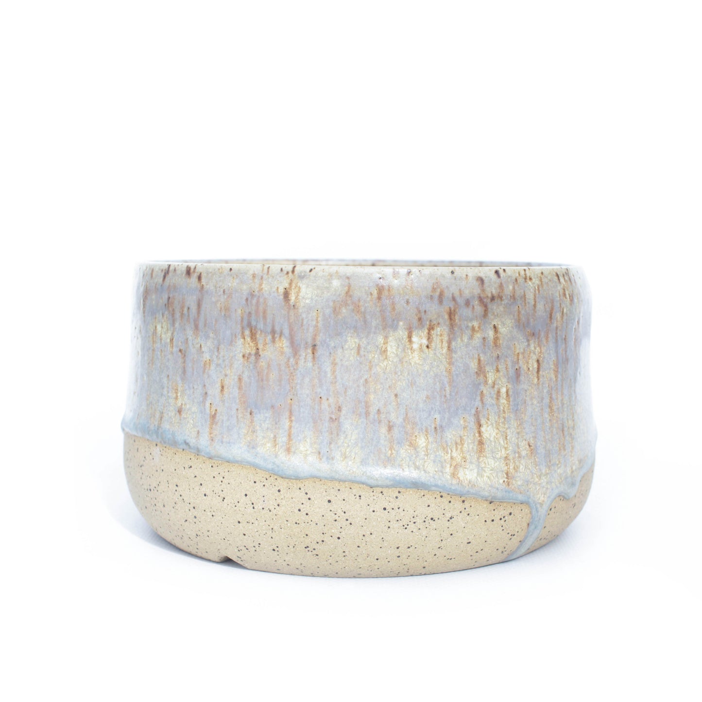 6.5" Crystal Pastel Blue Speckled Stoneware Planter Pot