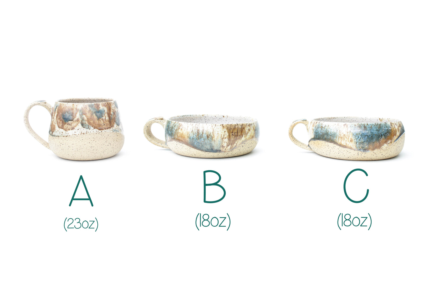 Crystalline Speckled Shallow Stoneware Mug