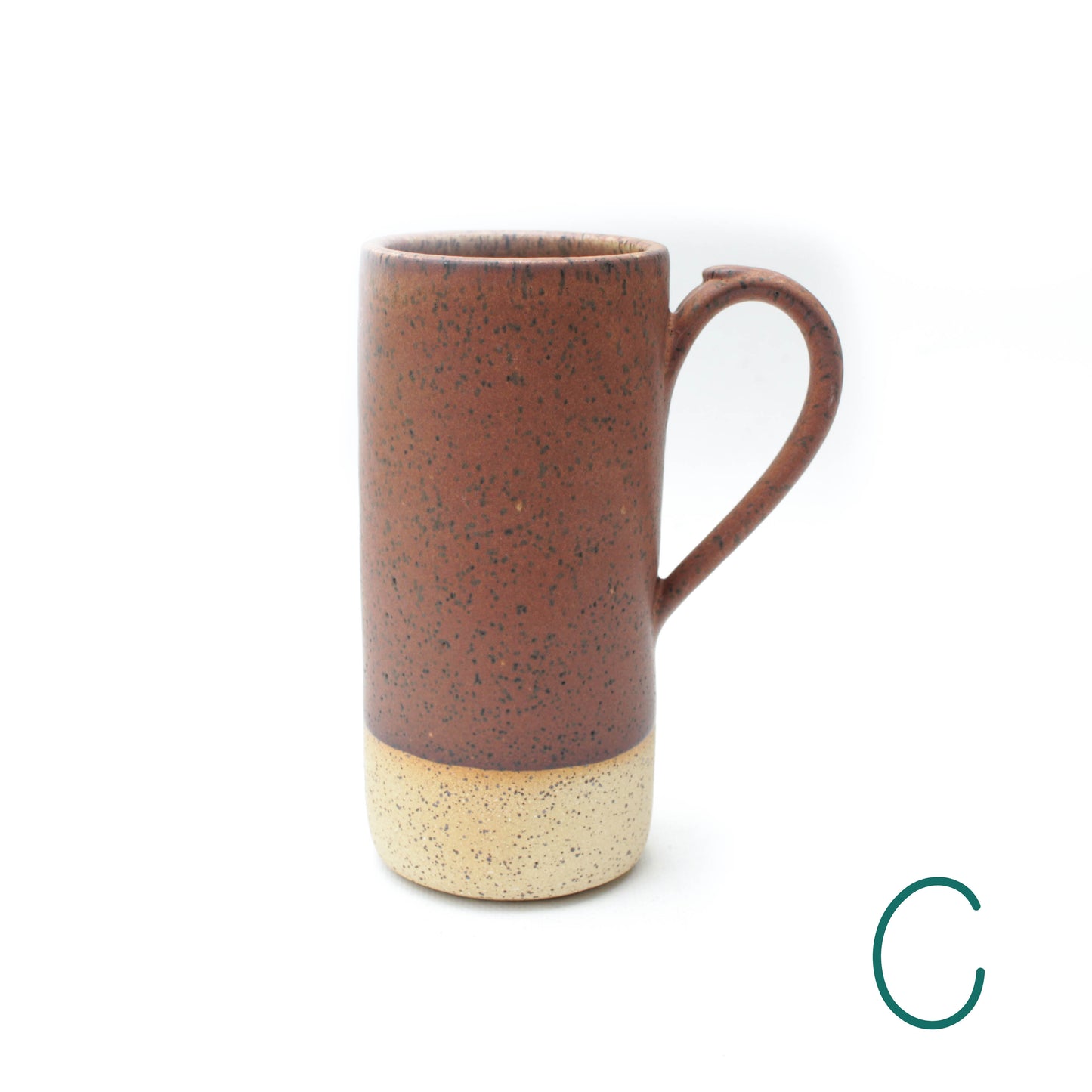 Rust Red Tall Speckled Stoneware Mug