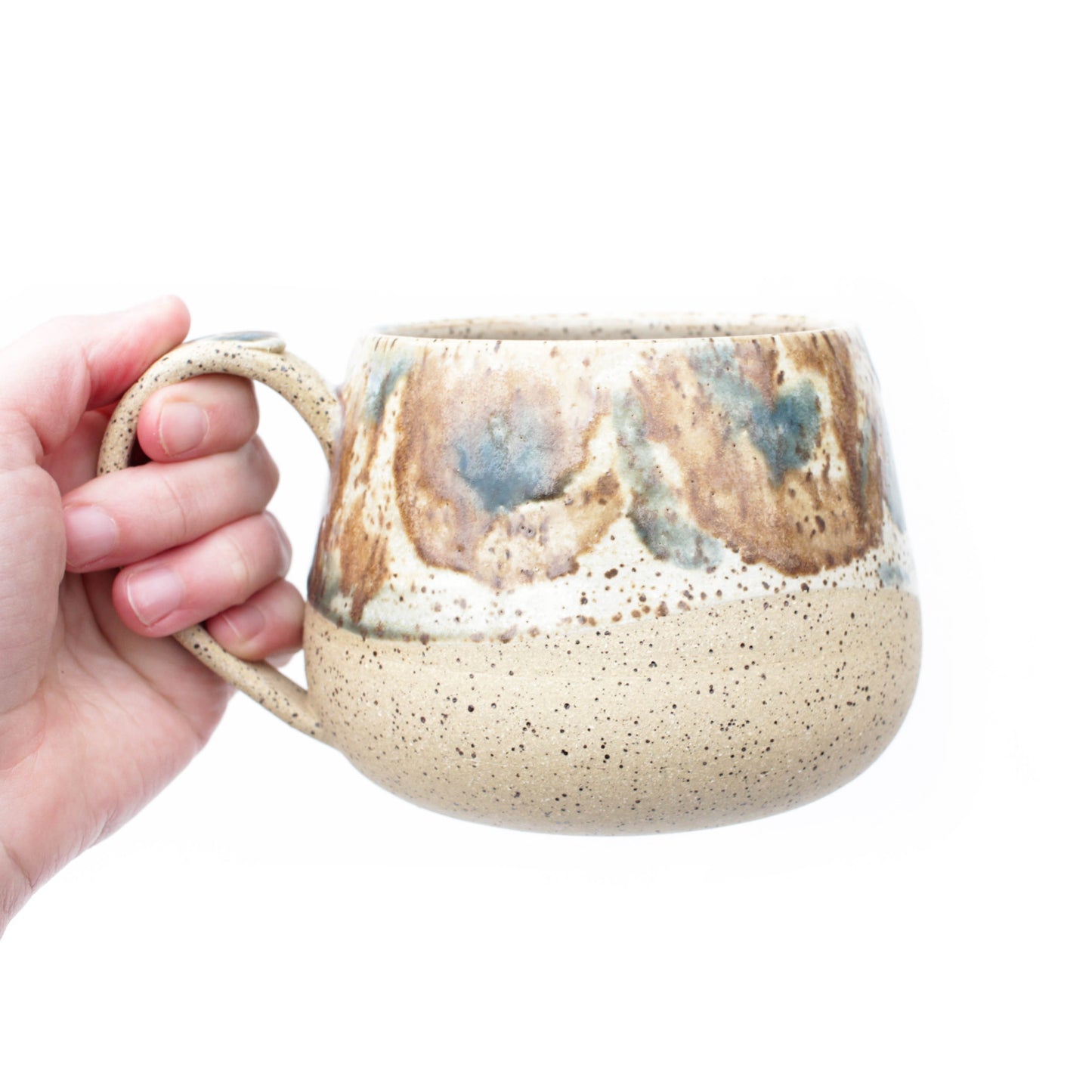 Crystalline Speckled Shallow Stoneware Mug
