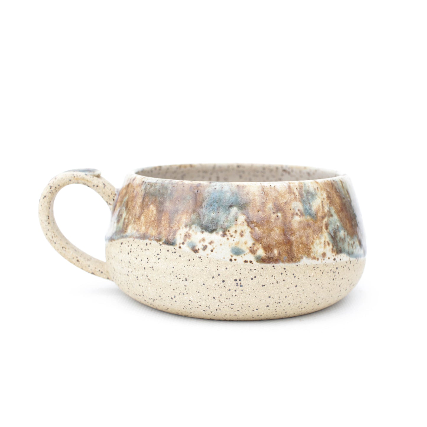 Crystalline Speckled Shallow Stoneware Mug