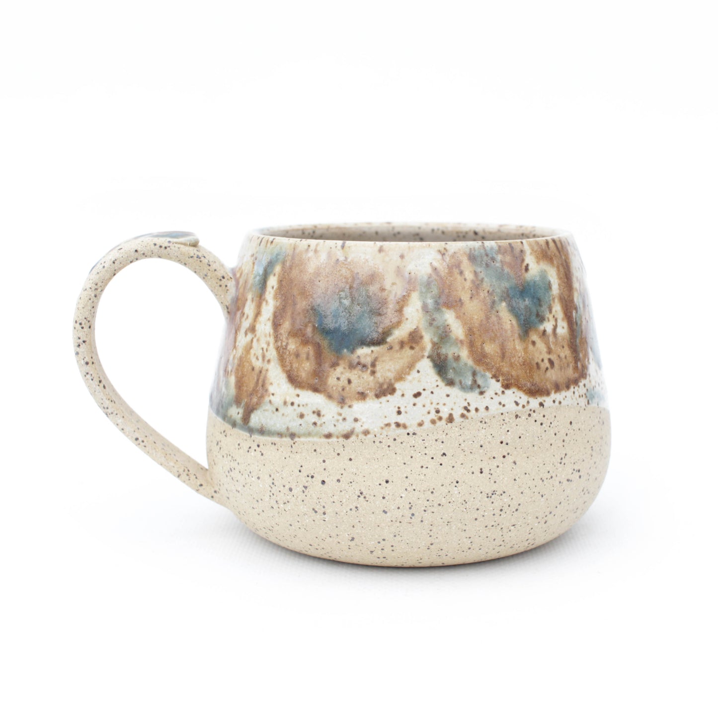 Crystalline Speckled Shallow Stoneware Mug