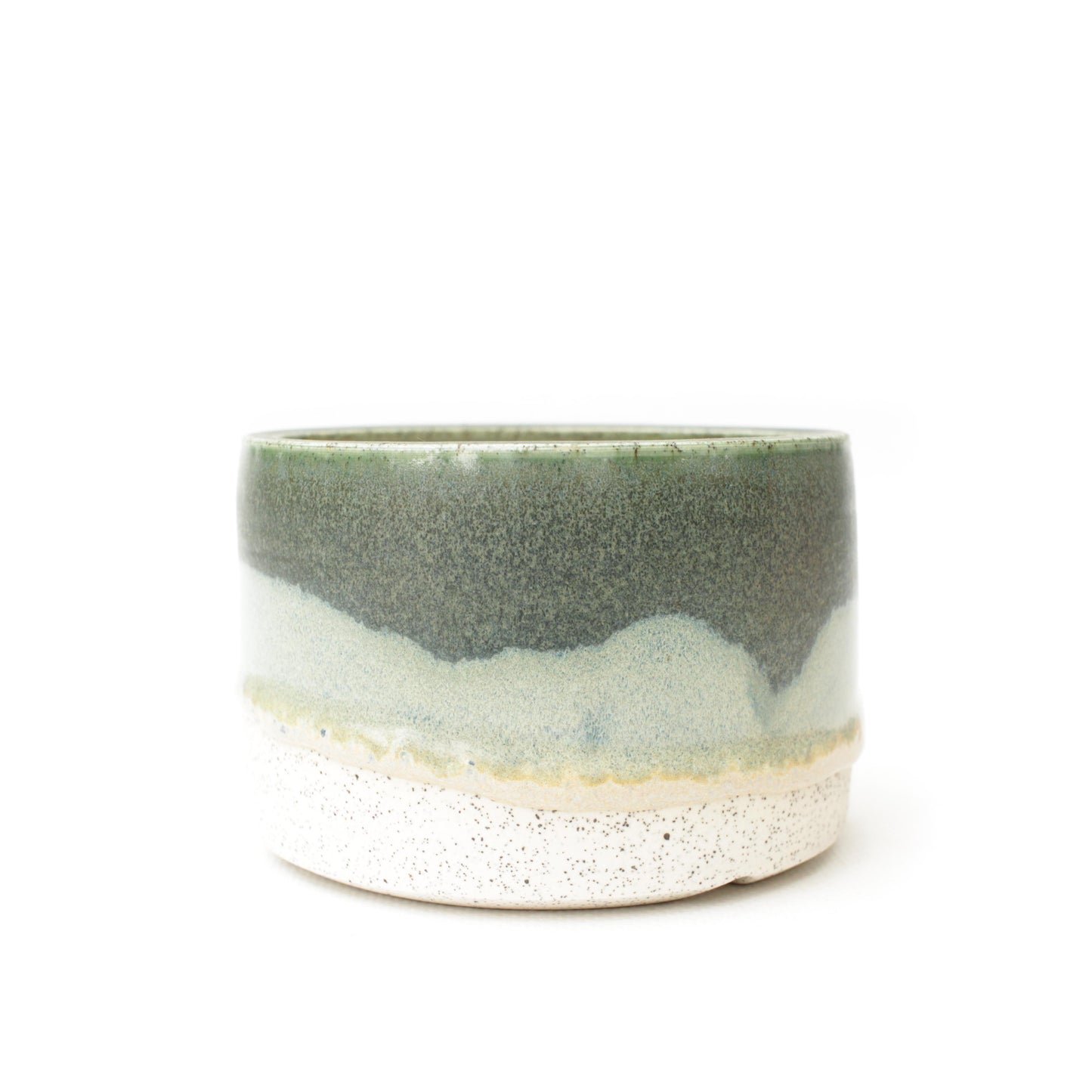 4" Soft Sage Green Speckled Stoneware Planter Pot