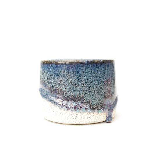 3.75" Blue Violet Speckled Stoneware Planter Pot