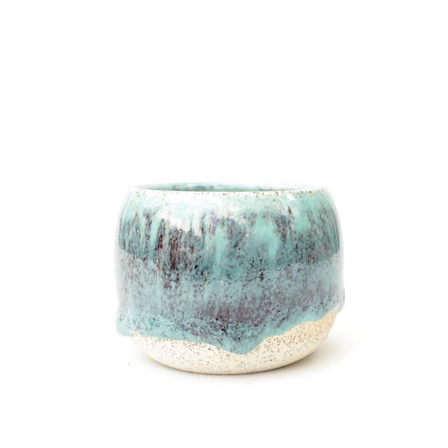 2.75" Blue Raspberry Speckled Stoneware Planter Pot